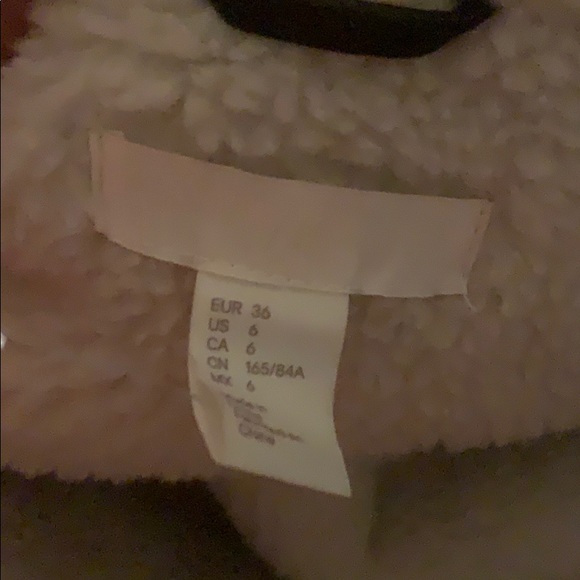 H&M faux fur shearing moto jacket bomber 6 s - Picture 6 of 6